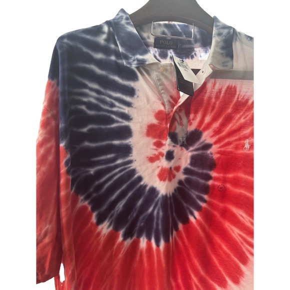 Polo‎ Ralph Lauren Polo 4X T America Tie Dye Polo Shirt Big And Tall NWT New - Picture 9 of 11